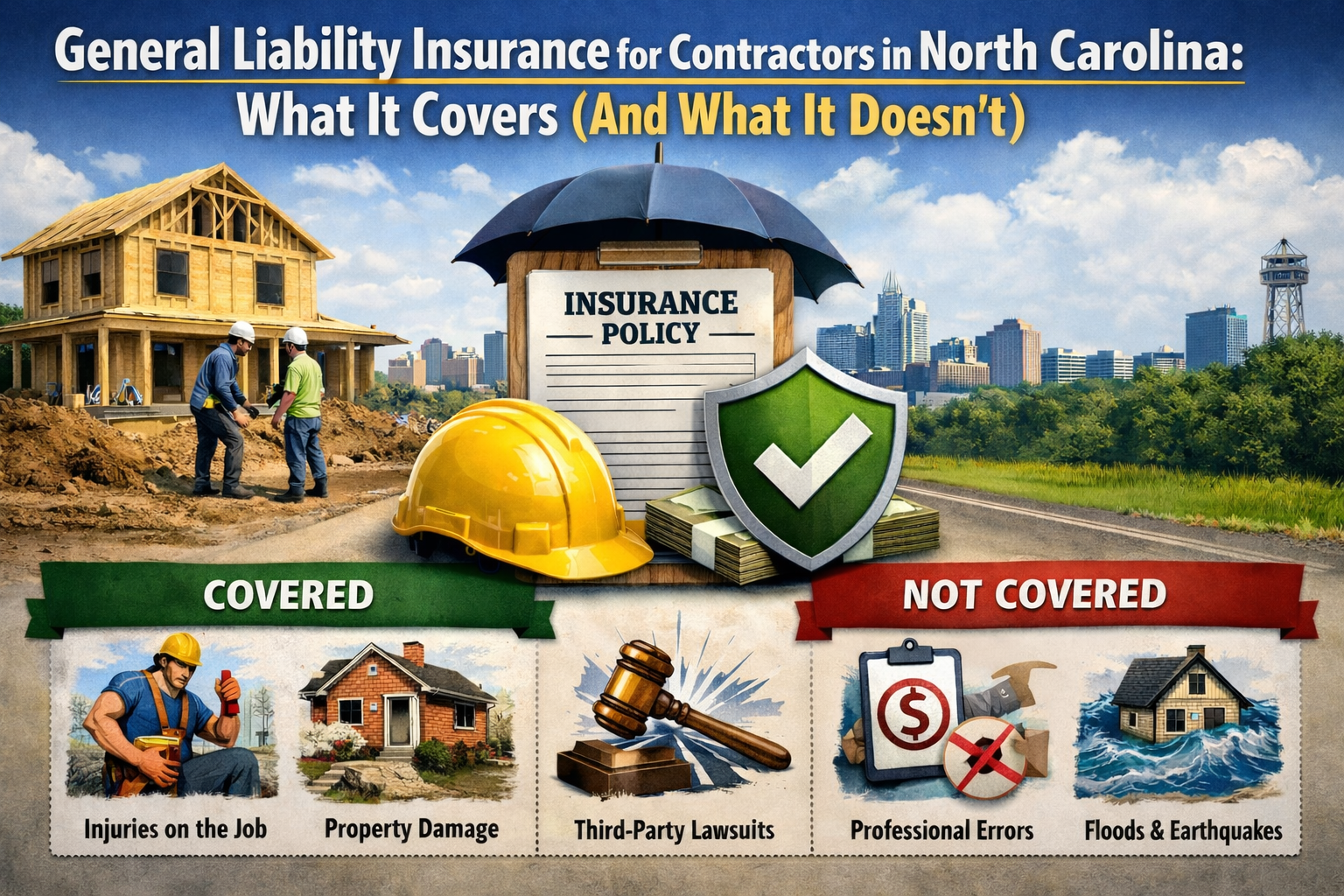 Contractor general liability insurance North Carolina coverage and exclusions explained