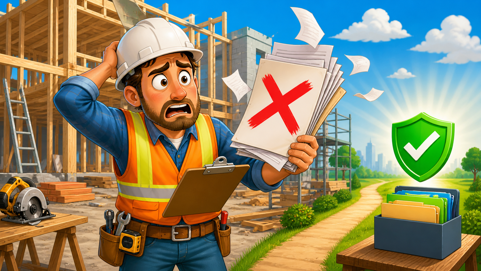 North Carolina general contractor workers comp declined showing a contractor reviewing hard to place coverage options and assigned risk paperwork