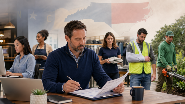 North Carolina workers comp requirements 2026 guide for business owners reviewing employee coverage rules