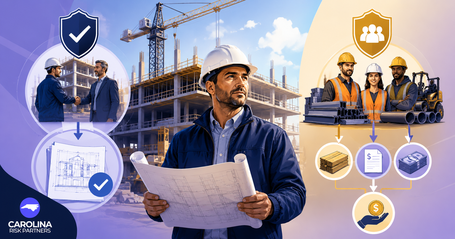 North Carolina contractor comparing performance bond and payment bond protection on a commercial construction project