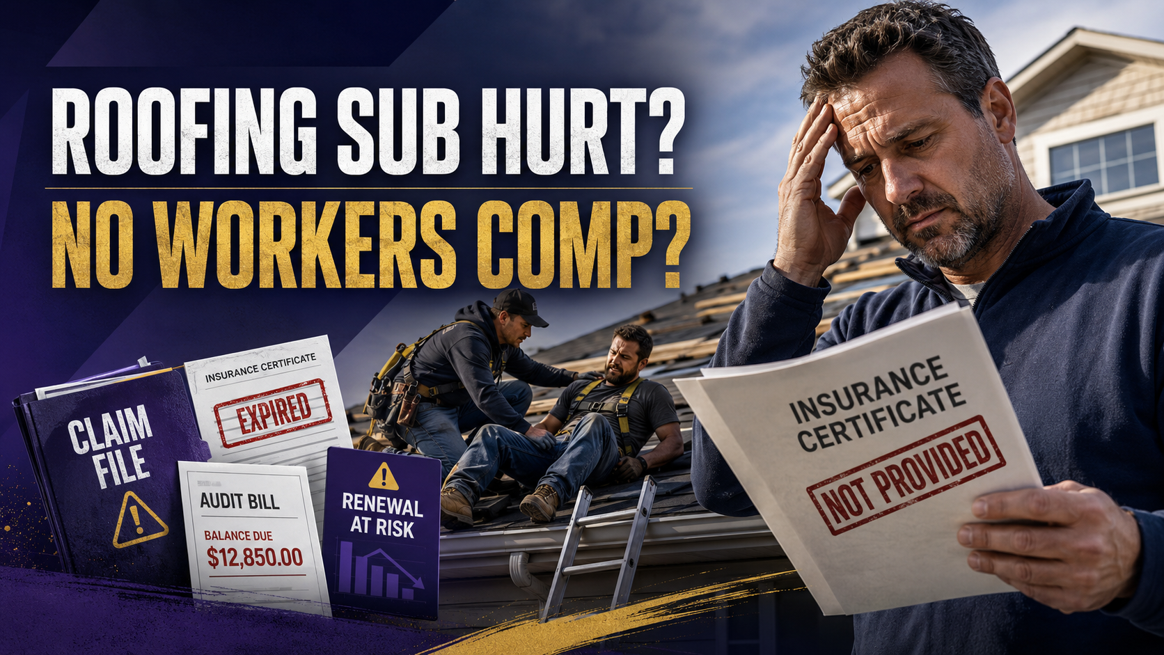 North Carolina roofing contractor reviewing workers comp coverage after a subcontractor injury